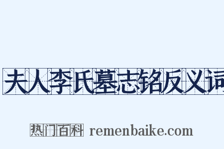 夫人李氏墓志铭反义词是什么意思的图片